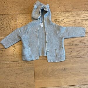 GAP Kids Gray Knit Sweater with Hood
